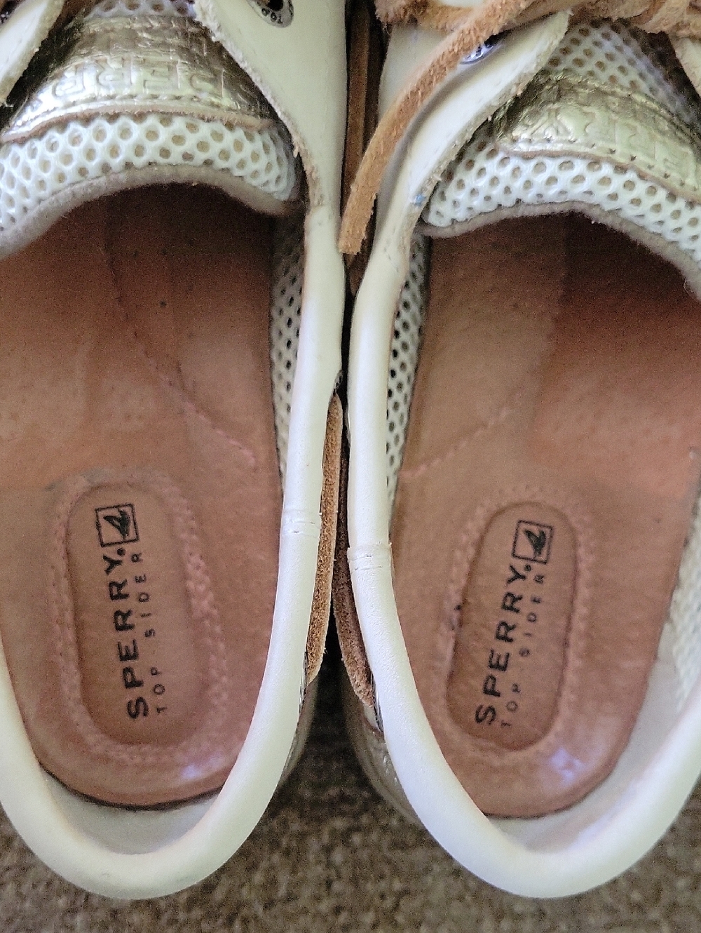 Sperry Top Sider Bluefish 2-Eye Boat Shoes Off-White/Cream Leather Size 7M - Picture 5 of 11